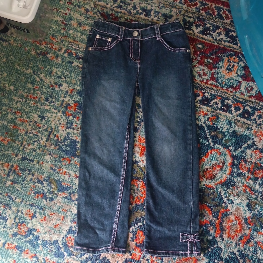 Gymboree jeans with pink stitching